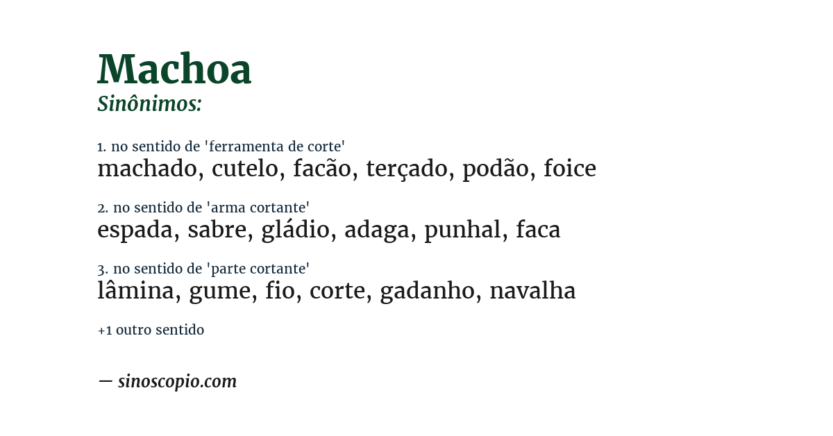 Sinônimo de machoa