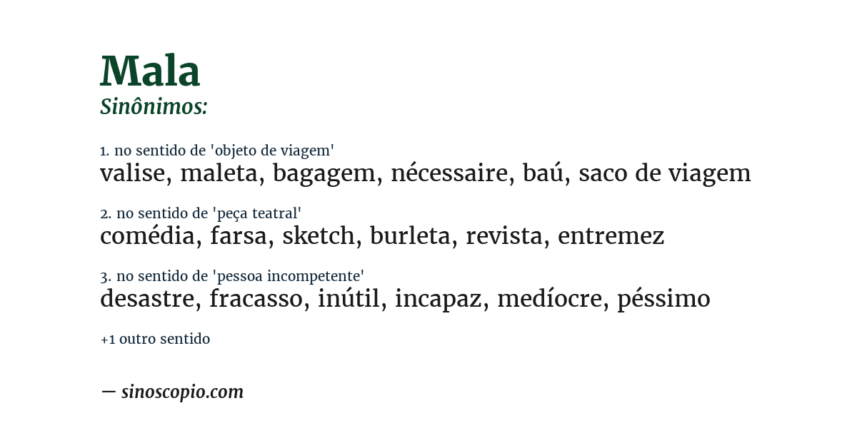 Sinônimo de mala