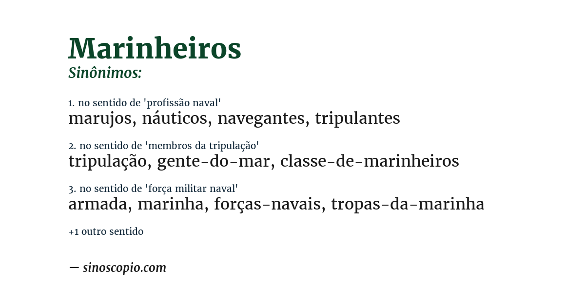 Sinônimo de marinheiros