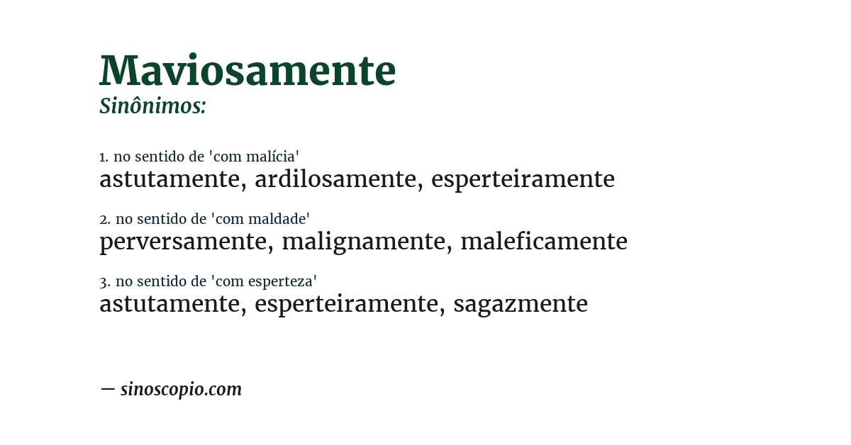 Sinônimo de maviosamente