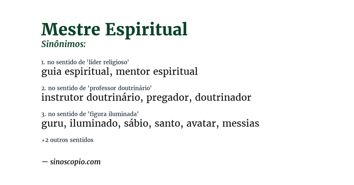 Sinônimo de mestre espiritual
