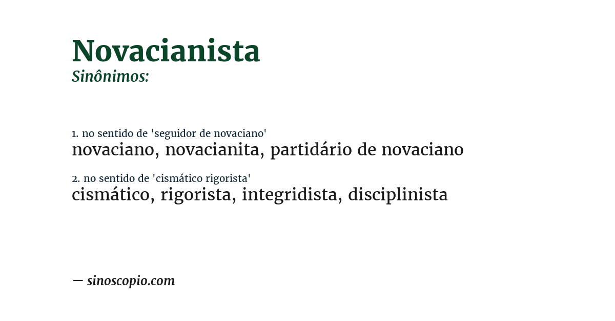 Sinônimo de novacianista