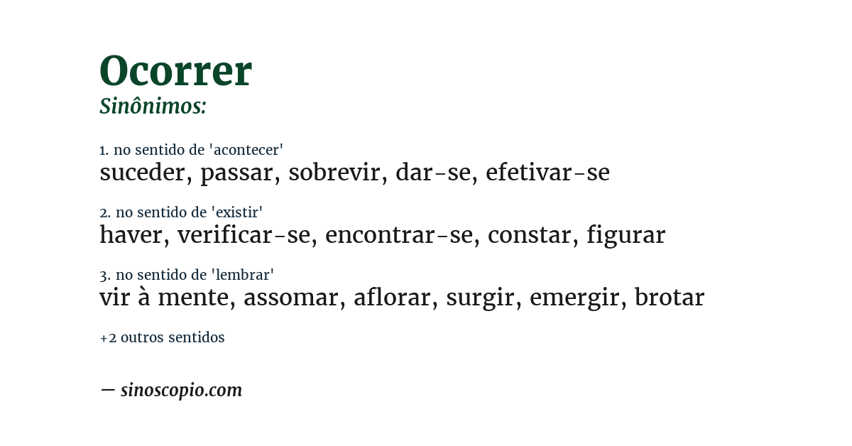 Sinônimo de ocorrer