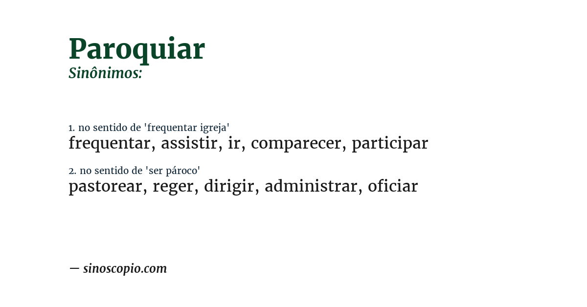 Sinônimo de paroquiar