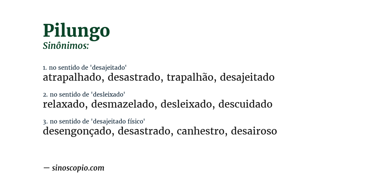 Sinônimo de pilungo