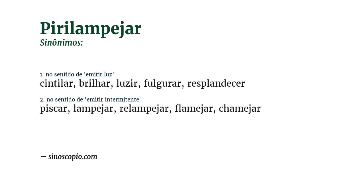 Sinônimo de pirilampejar
