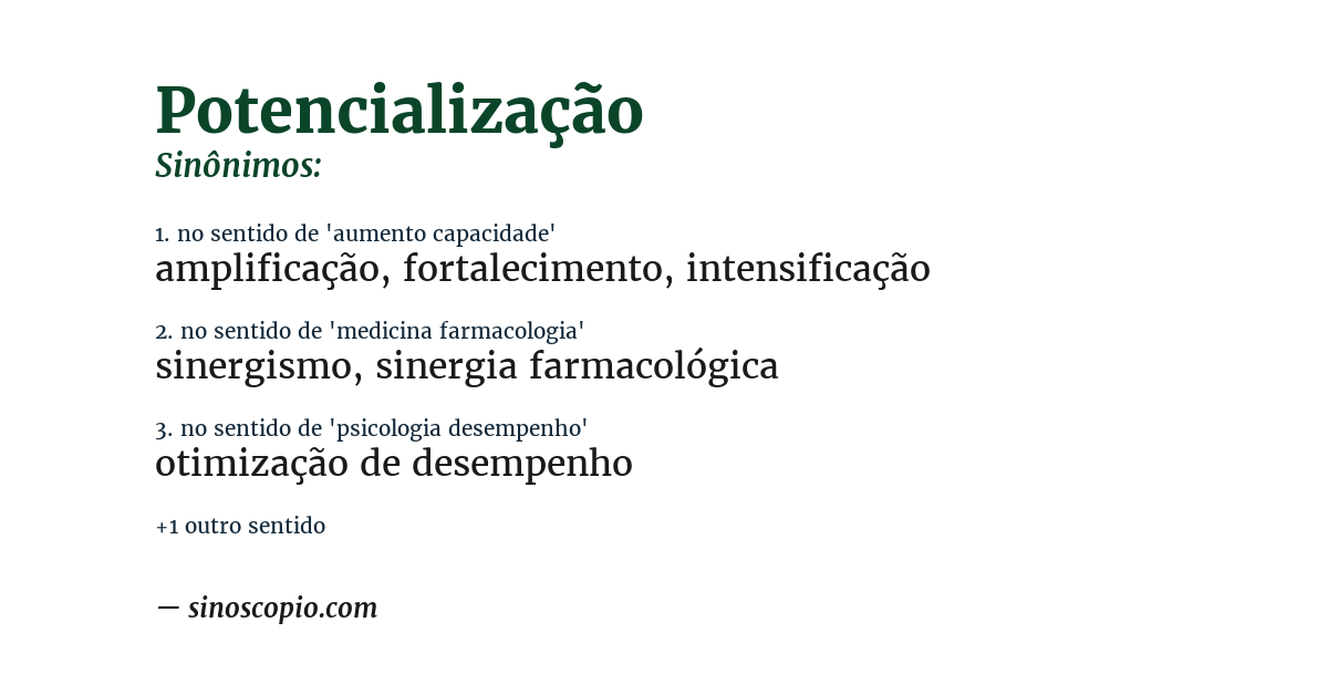 Sinônimo de potencialização