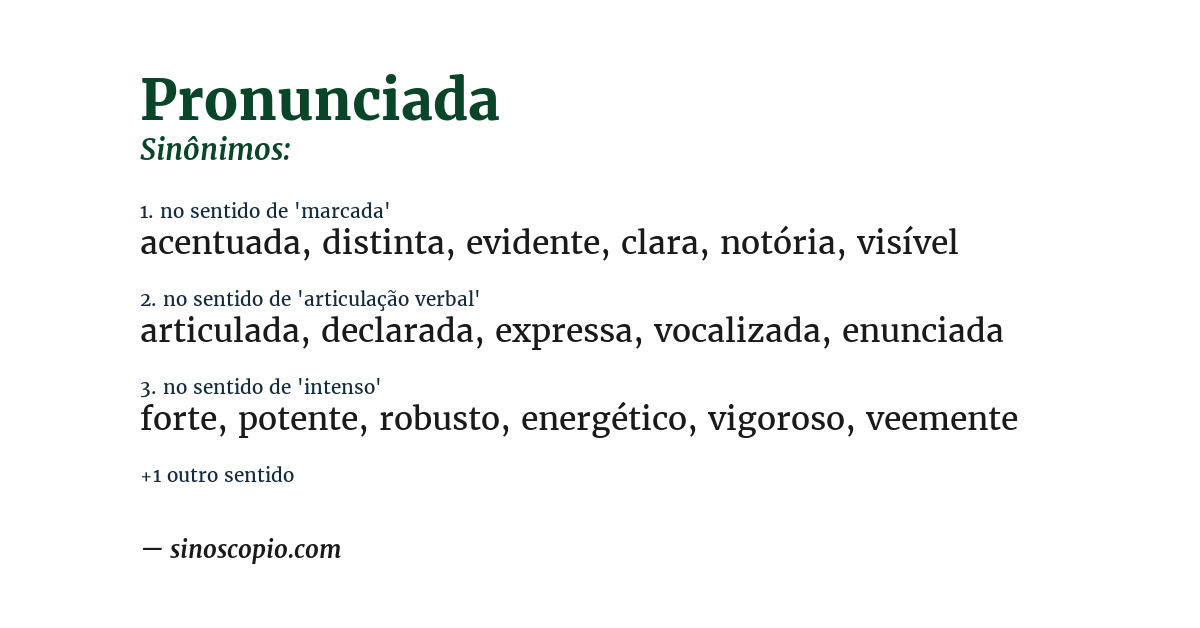 Sinônimo de pronunciada