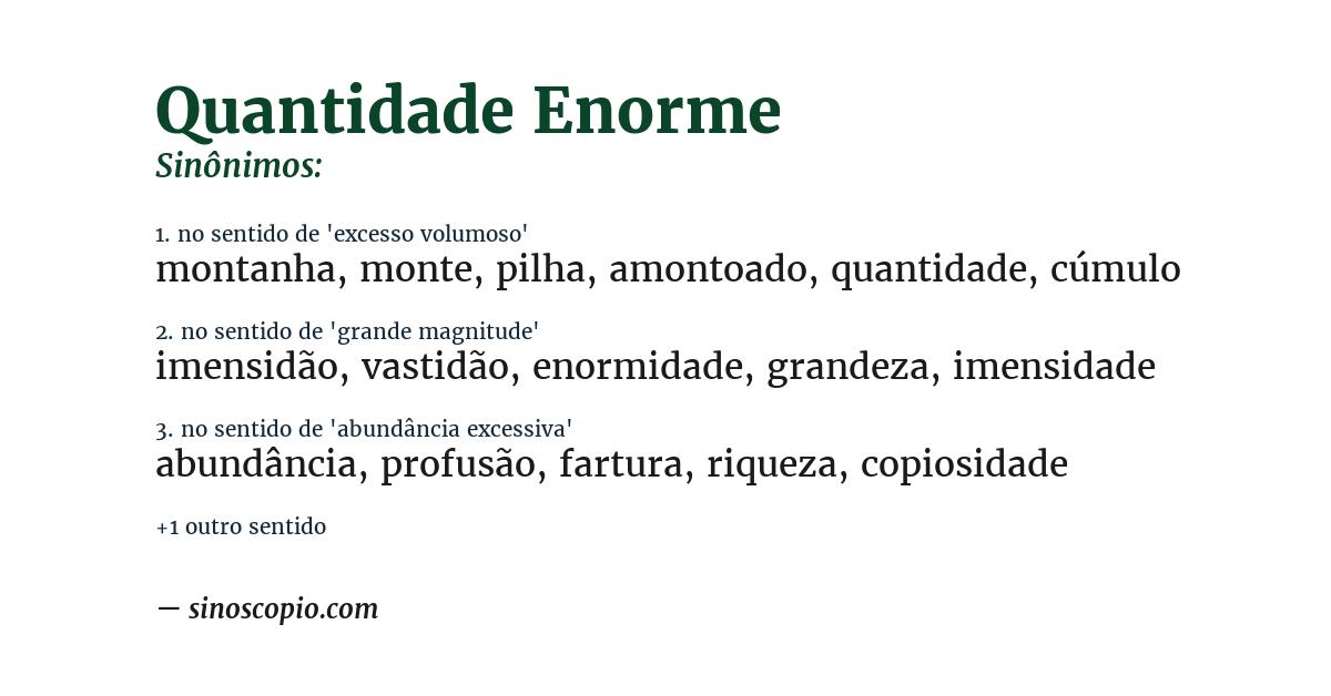 Sinônimo de quantidade enorme