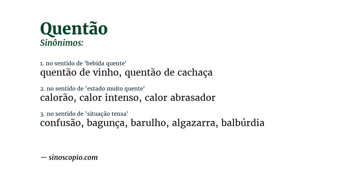 Sinônimo de quentão