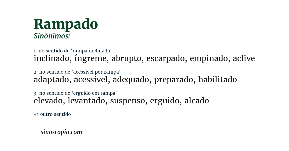 Sinônimo de rampado