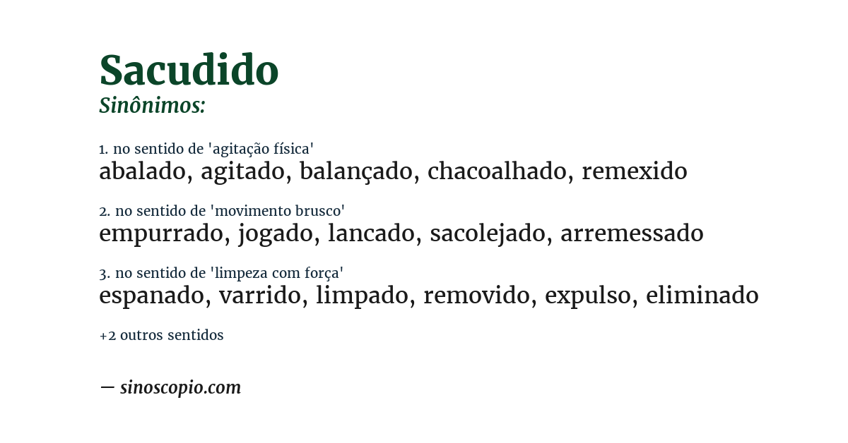 Sinônimo de sacudido