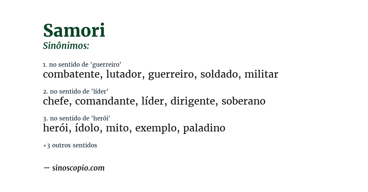 Sinônimo de samori