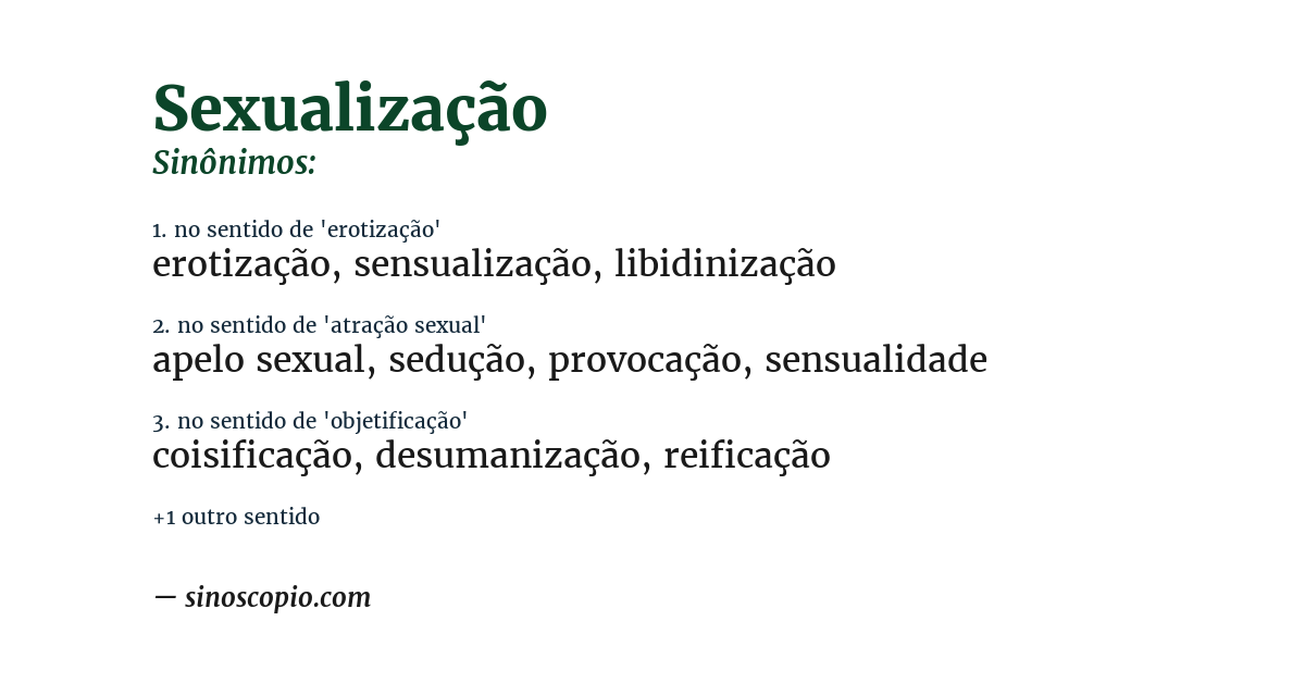 Sinônimo de sexualização