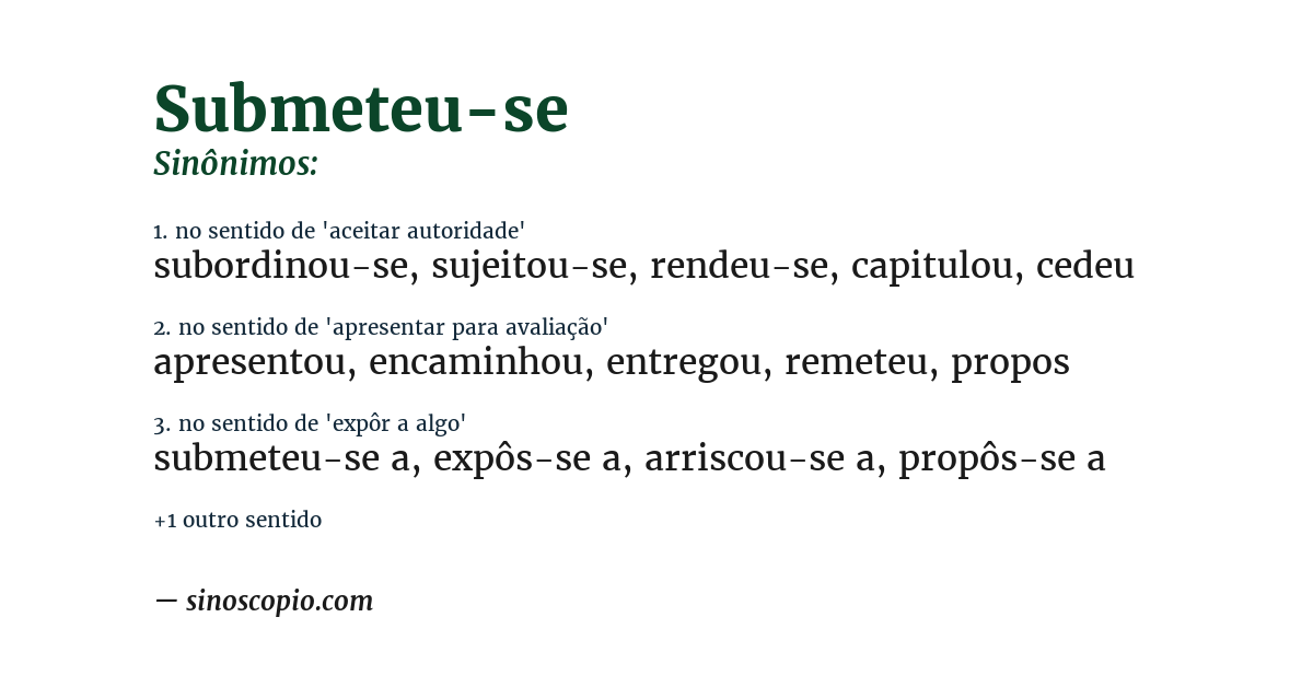 Sinônimo de submeteu-se