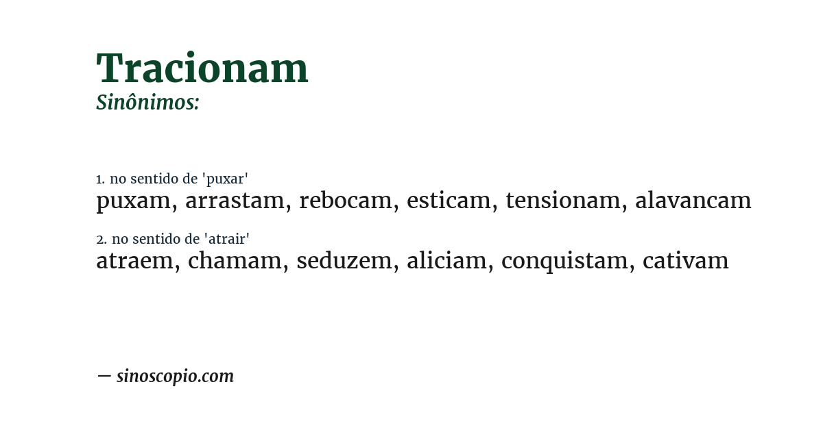 Sinônimo de tracionam