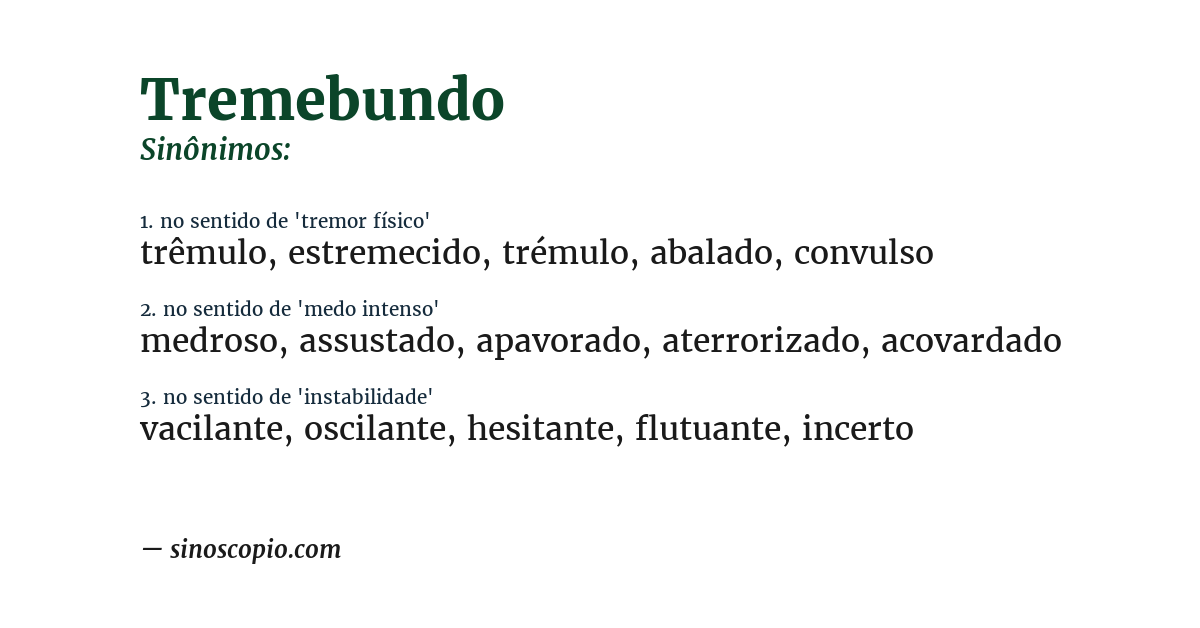 Sinônimo de tremebundo