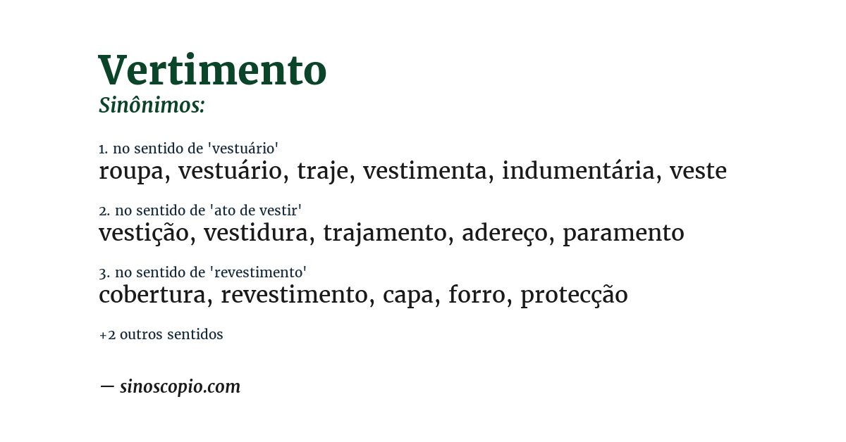Sinônimo de vertimento