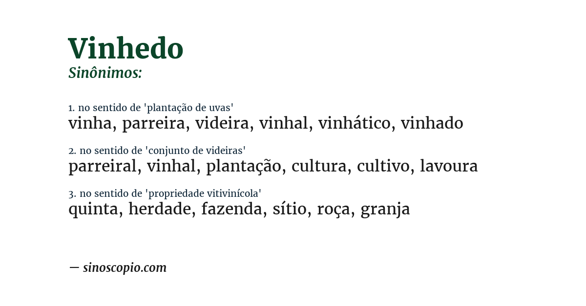 Sinônimo de vinhedo