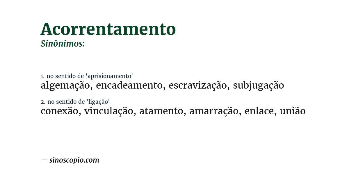Sinônimo de acorrentamento