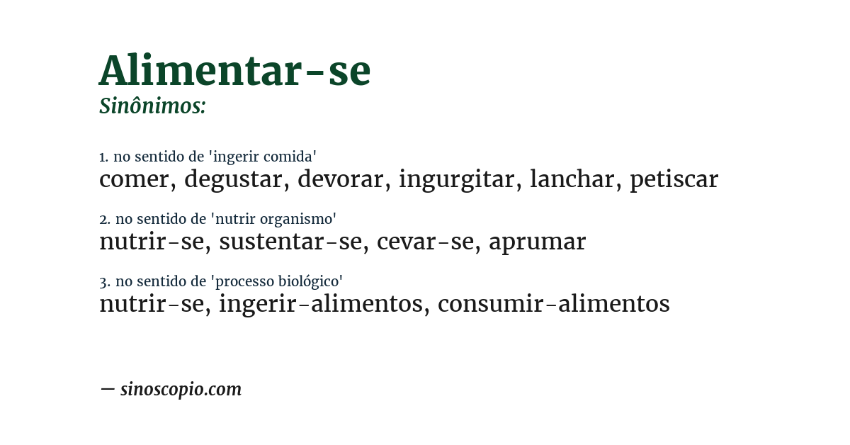 Sinônimo de alimentar-se