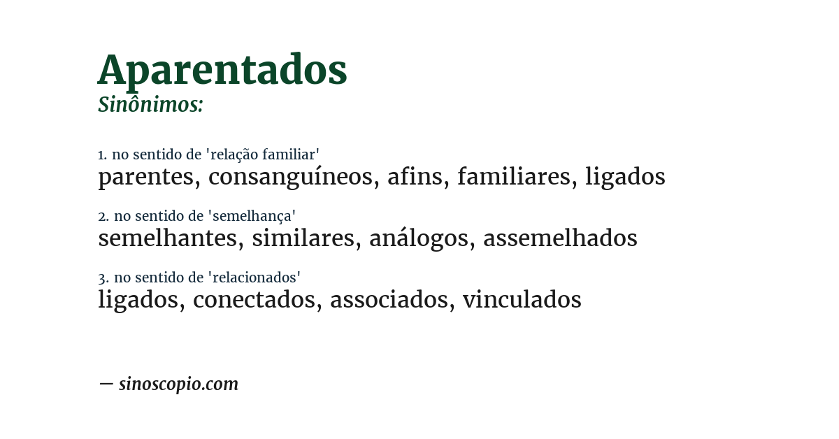 Sinônimo de aparentados