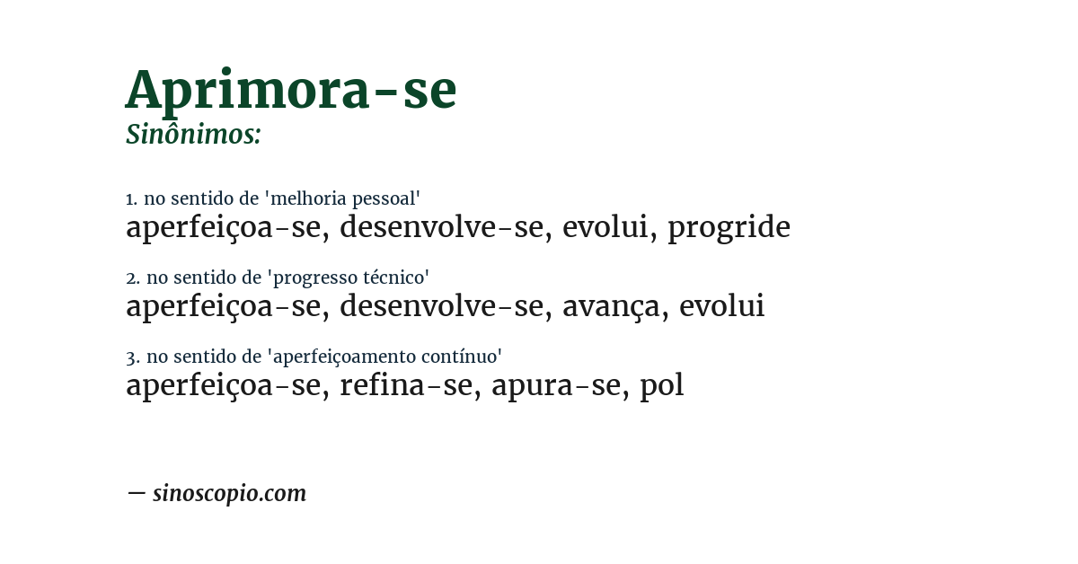 Sinônimo de aprimora-se