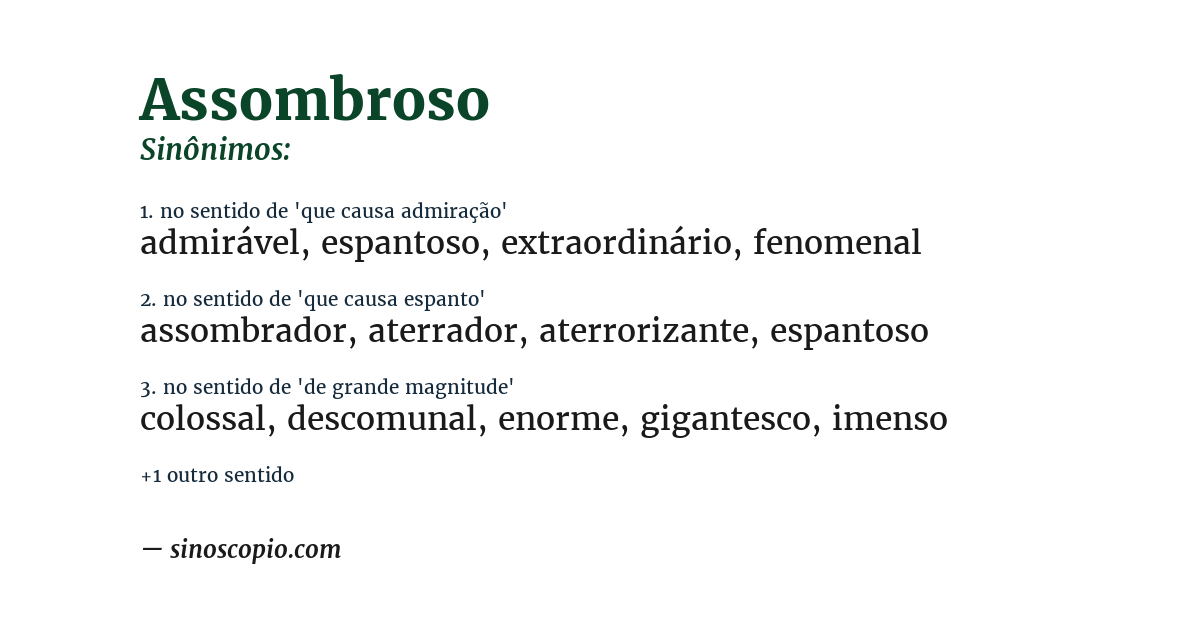 Sinônimo de assombroso