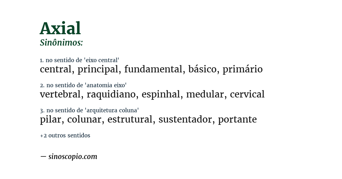 Sinônimo de axial