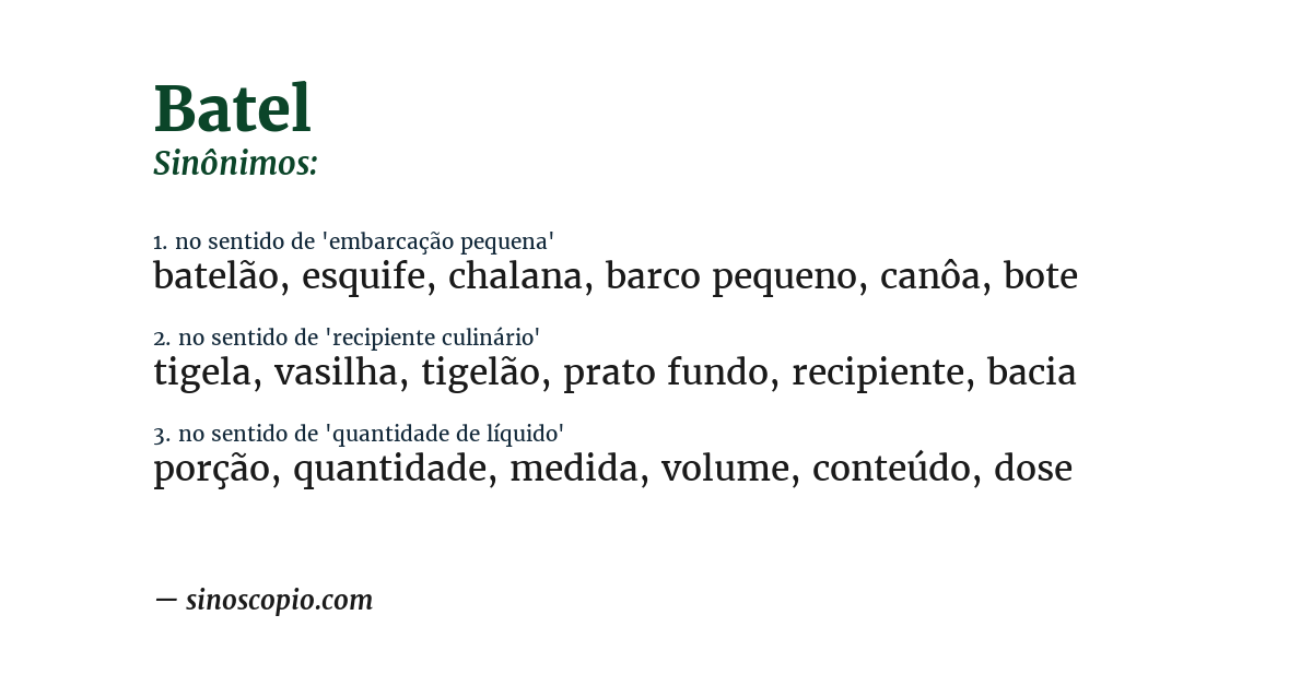Sinônimo de batel