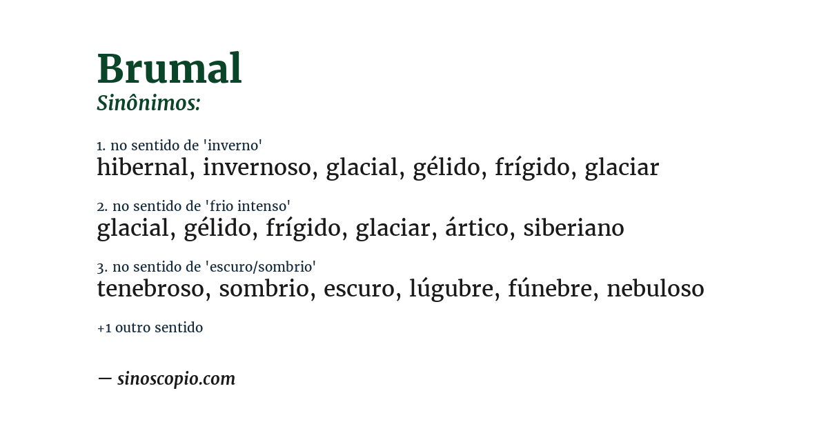 Sinônimo de brumal