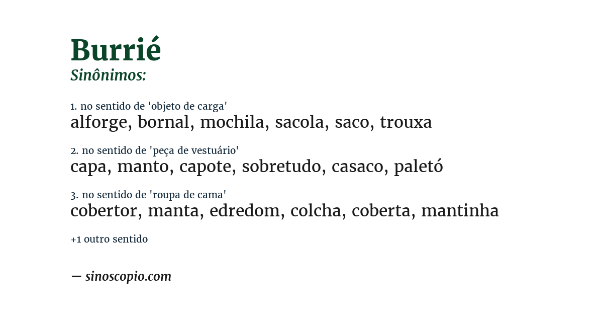 Sinônimo de burrié