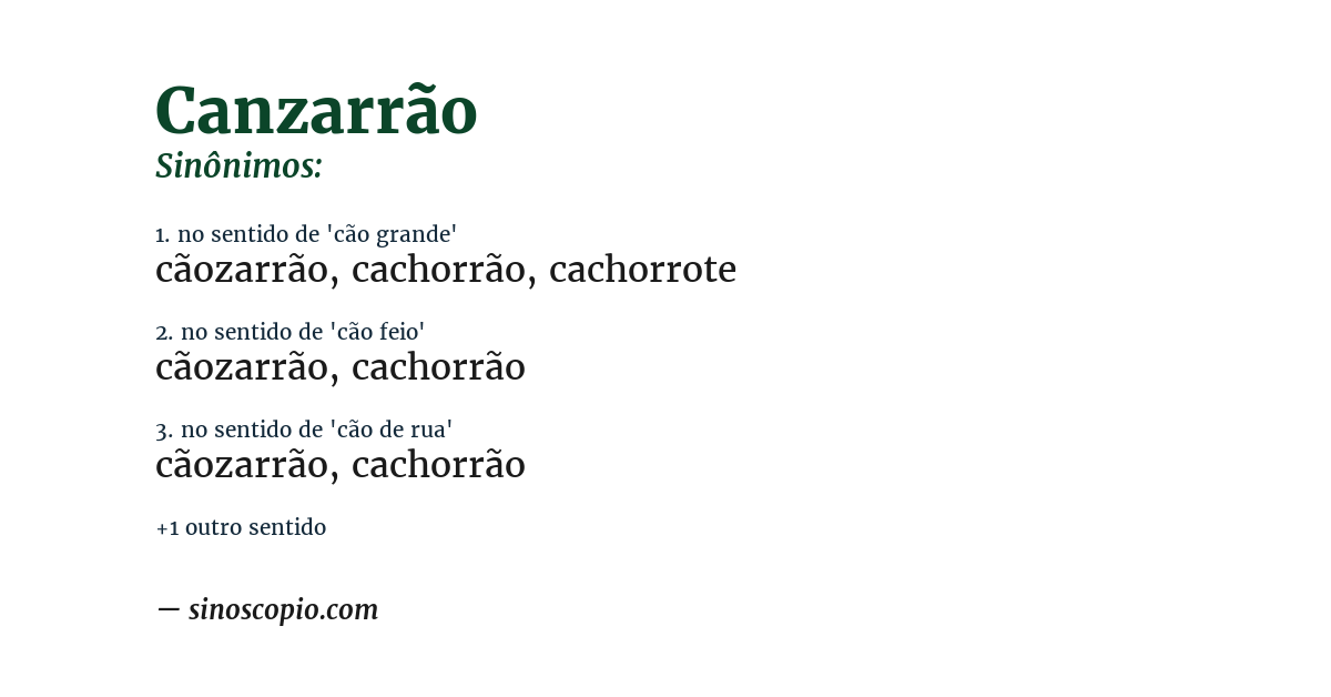 Sinônimo de canzarrão