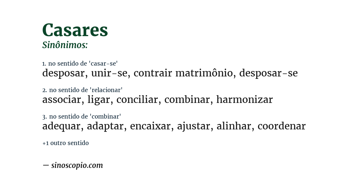 Sinônimo de casares