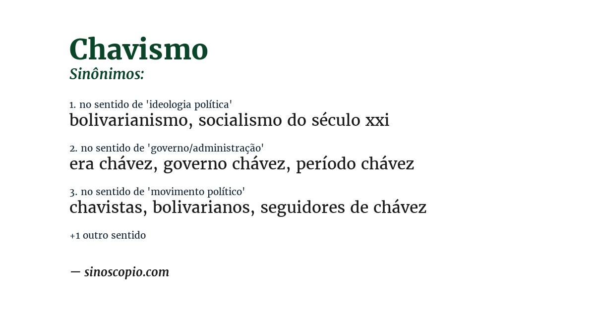 Sinônimo de chavismo