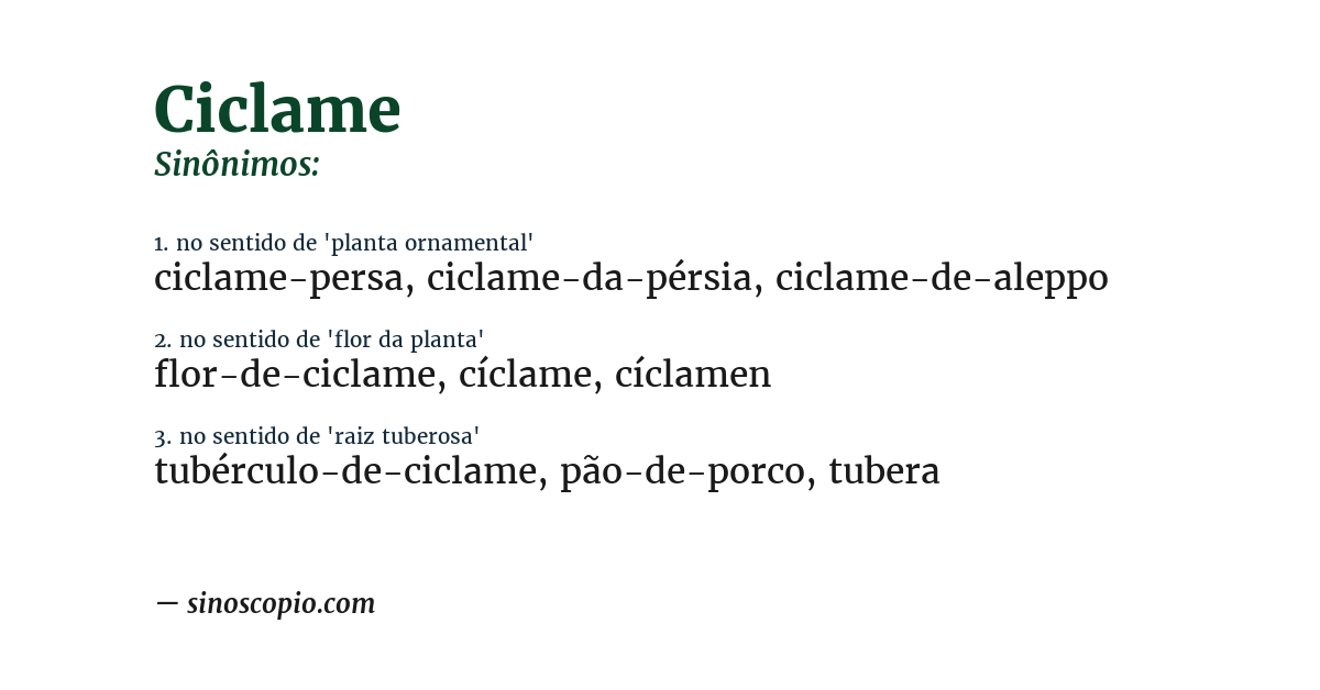 Sinônimo de ciclame
