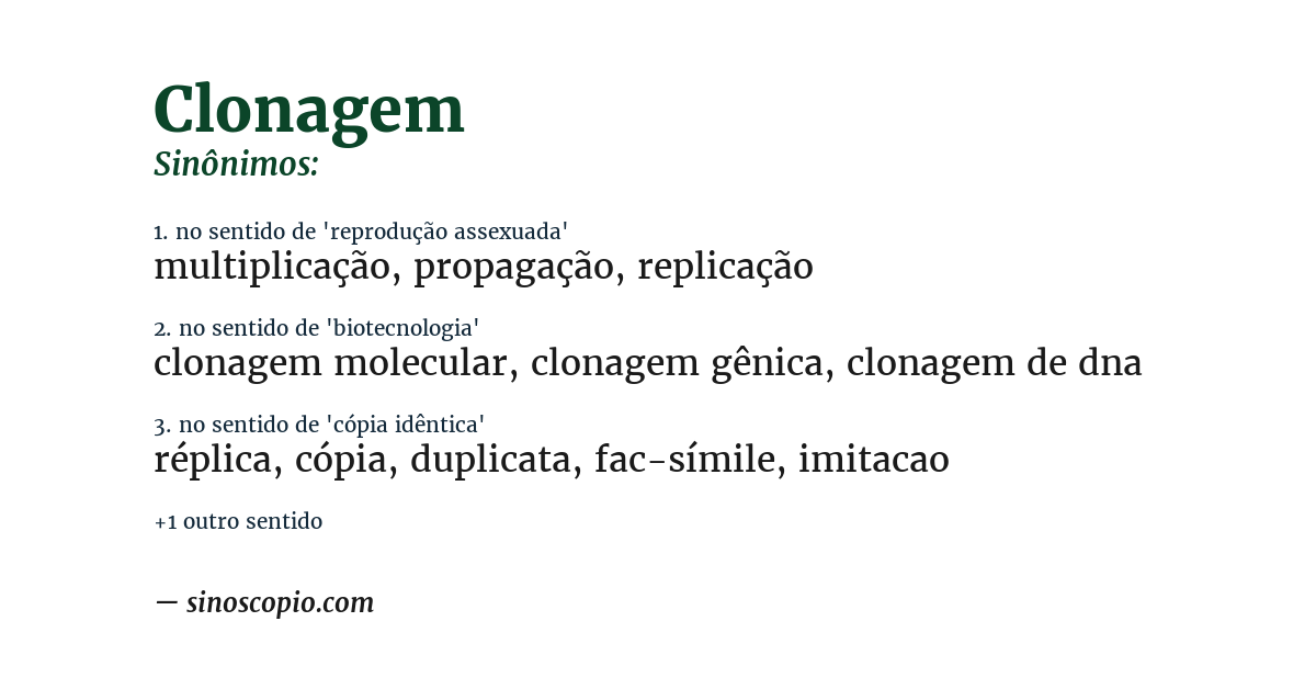 Sinônimo de clonagem