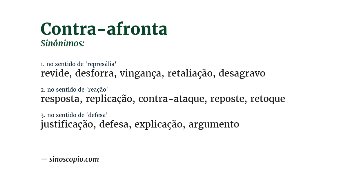Sinônimo de contra-afronta