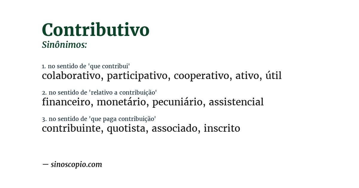 Sinônimo de contributivo