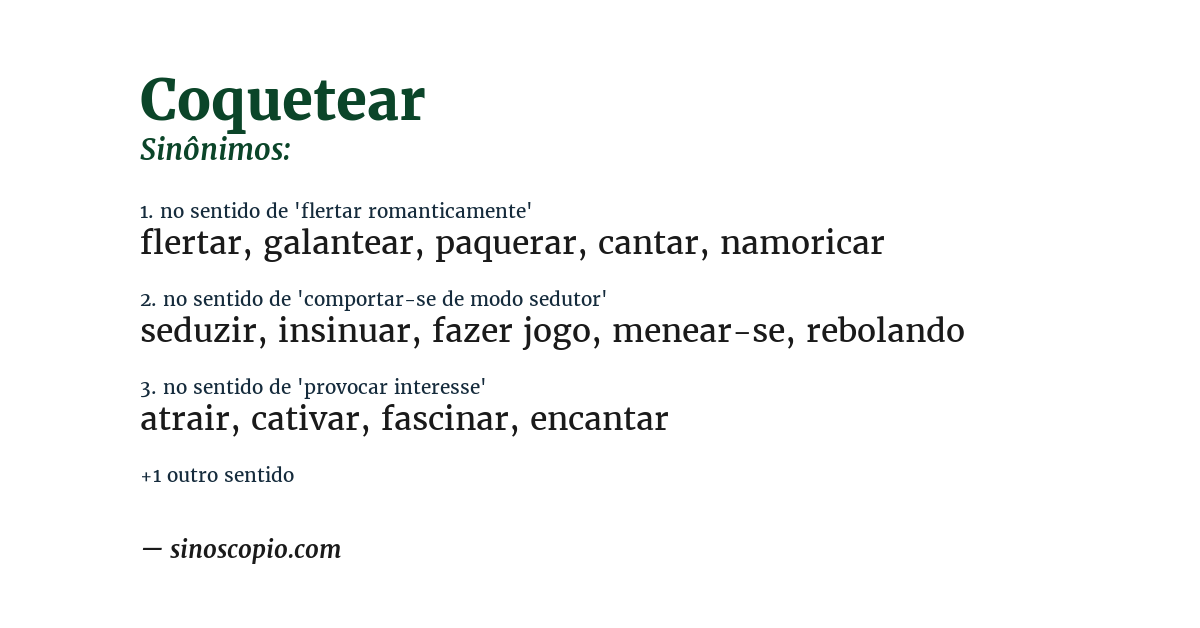 Sinônimo de coquetear