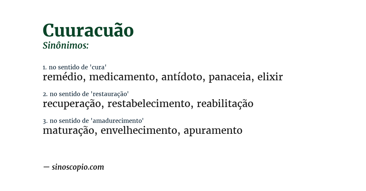 Sinônimo de cuuracuão