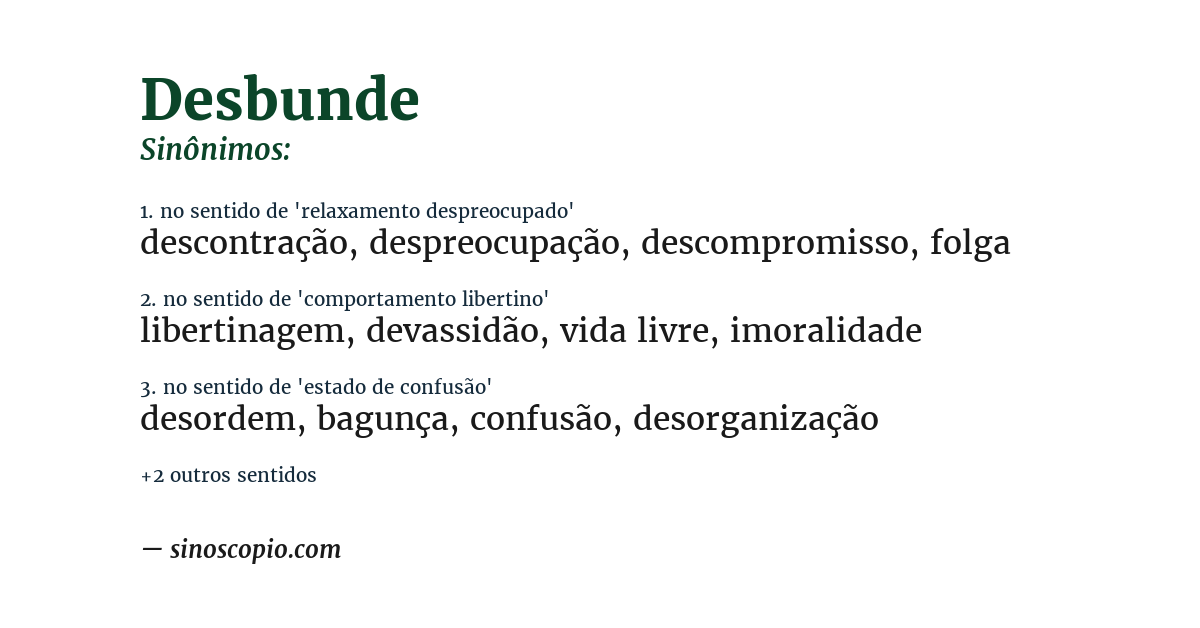 Sinônimo de desbunde