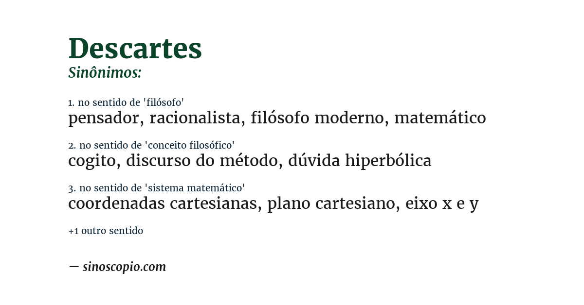 Sinônimo de descartes