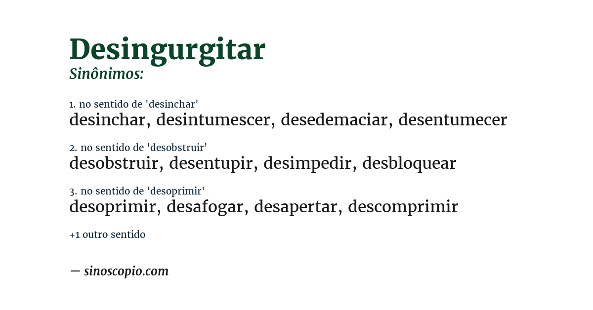 Sinônimo de desingurgitar