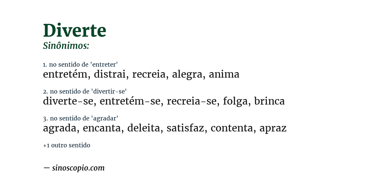 Sinônimo de diverte