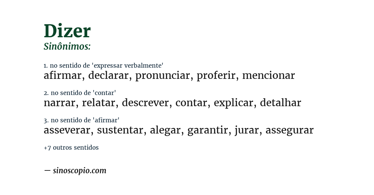 Sinônimo de dizer