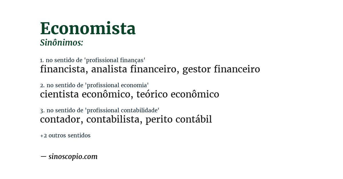 Sinônimo de economista