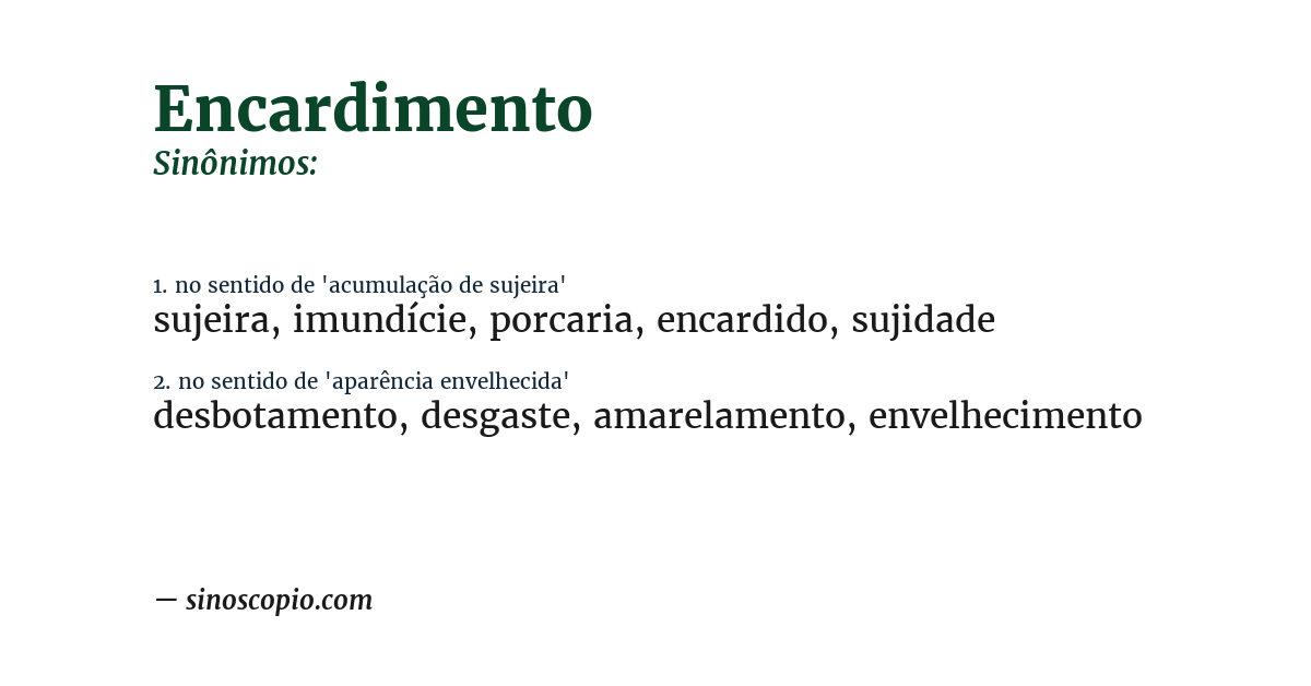 Sinônimo de encardimento