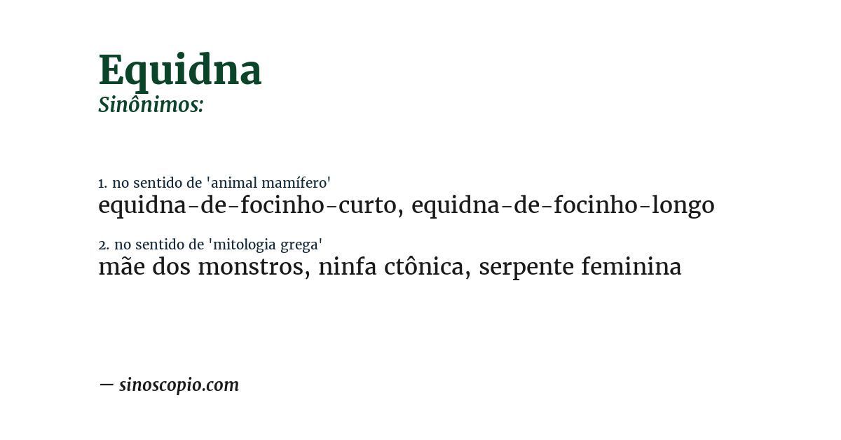 Sinônimo de equidna