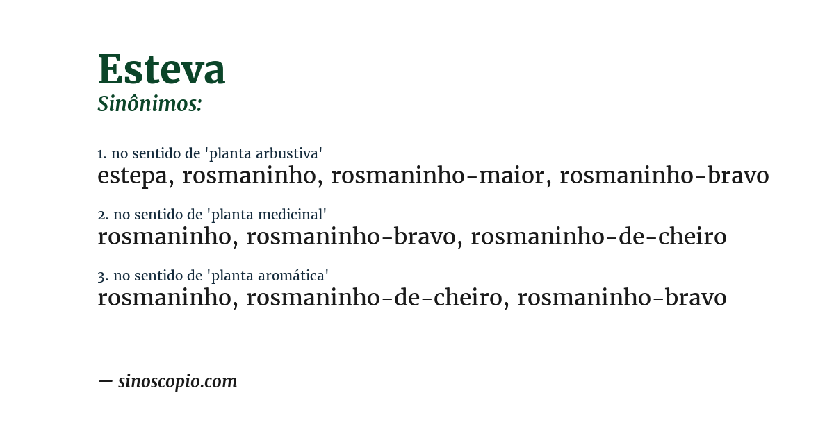 Sinônimo de esteva